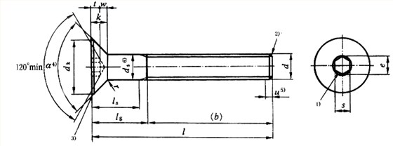 國(guó)標(biāo)號(hào)gb/70.3-2000內(nèi)六角沉頭螺絲，